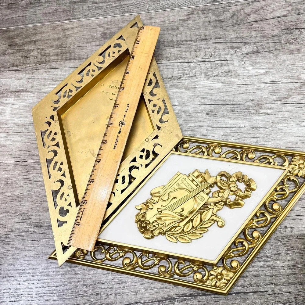 Faux Brass Gold‎ Wall Hanging Set of 2 - Burwood Interior Decor